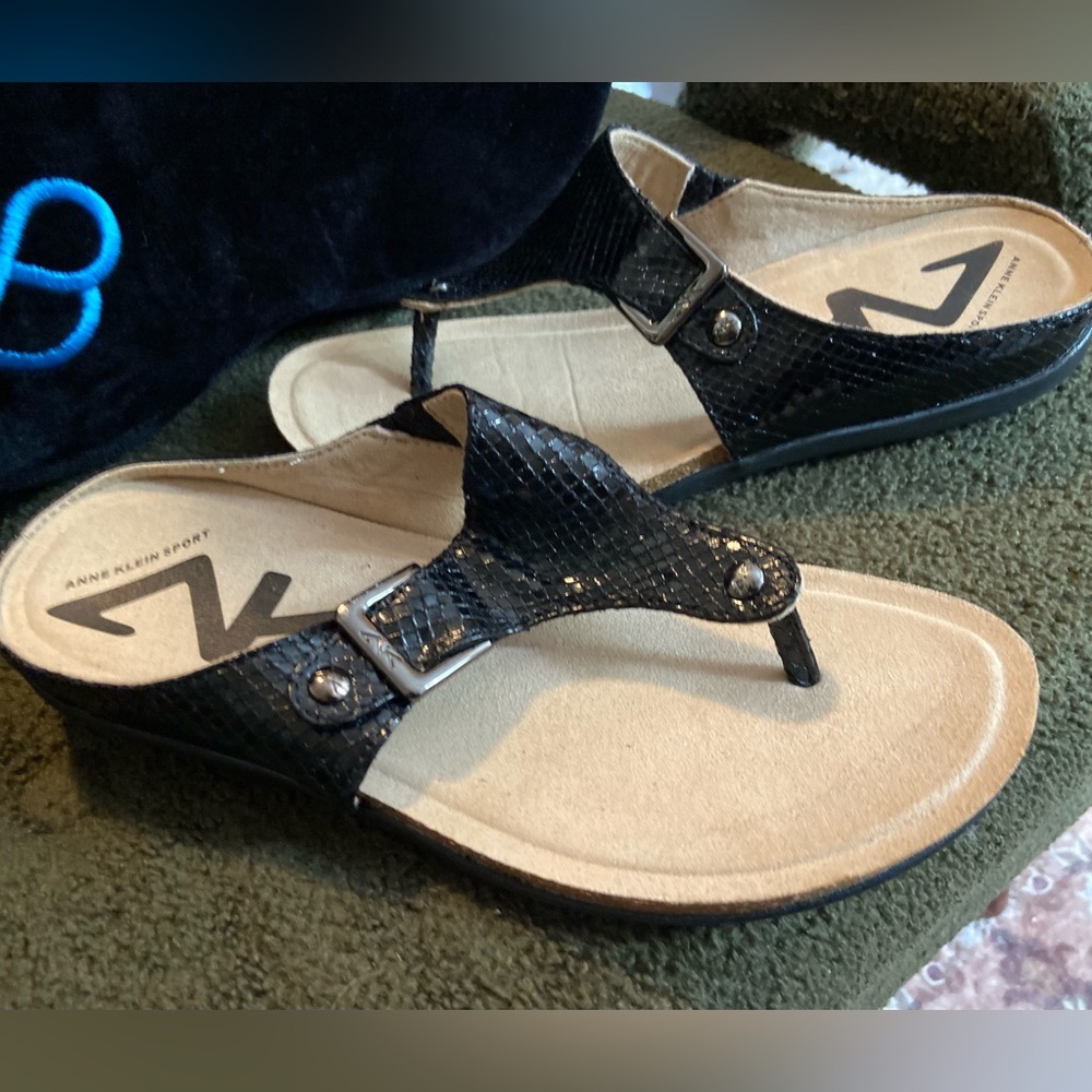 Anne Klein Sport Women's Black Sandals